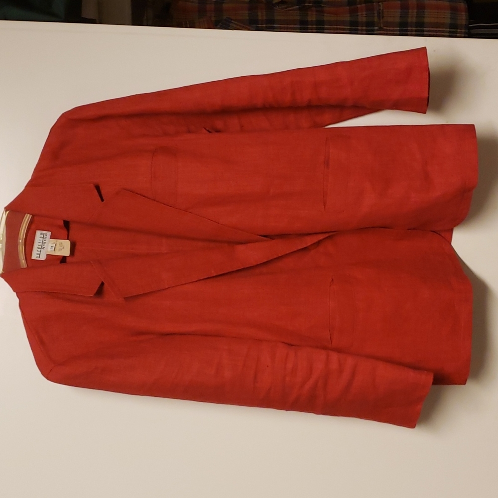 Women's red linen jacket
